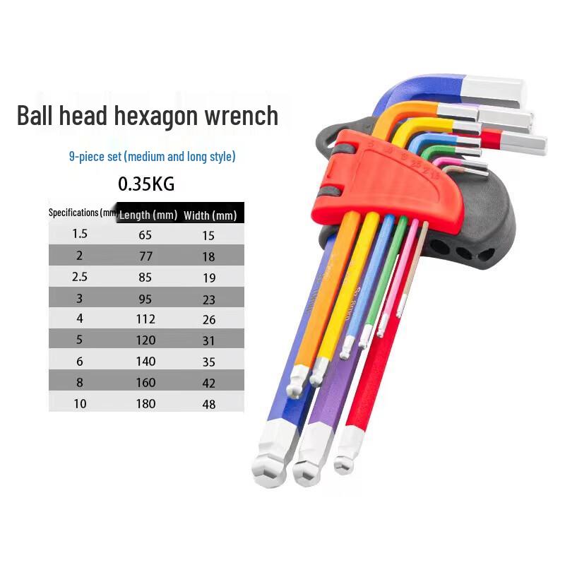 Bei You Colorful Ball-End Hex Wrench Set CN plug (adapter included)