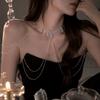 Long Fringe Shoulder Necklace Clavicle Chain Jewelry Ornament Y2K Multi-layer Tassel Chain  Banquet