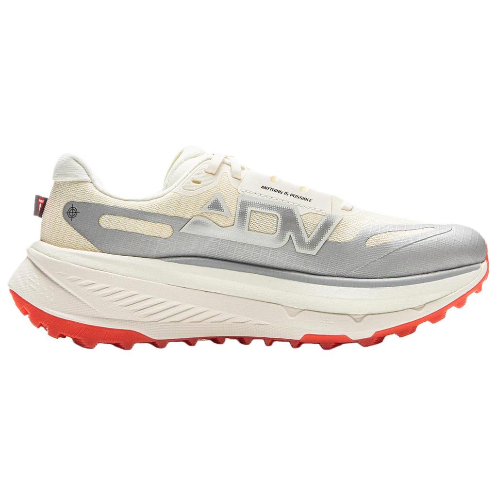 Li Ning Lu 2 Trampki Skóra Syntetyczna TPU Tekstylia Antypoślizgowe Odporne na Ścieranie Oddychające Niskie Buty do Biegania Damskie Trampki Białe Srebrne ARNV010-34