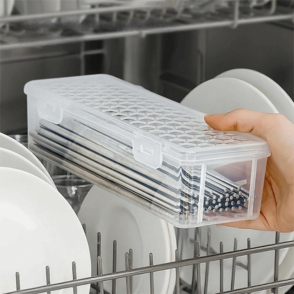 Hollow Out Dishwasher Tableware Cleaning Box Plastic Chopsticks Spoon Cleaning Box  Dishwasher
