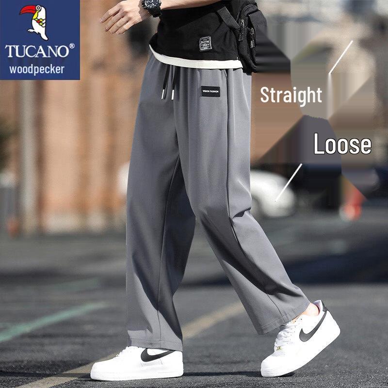 Tucano Men's Summer Ice Silk Loose Straight Casual Pants
