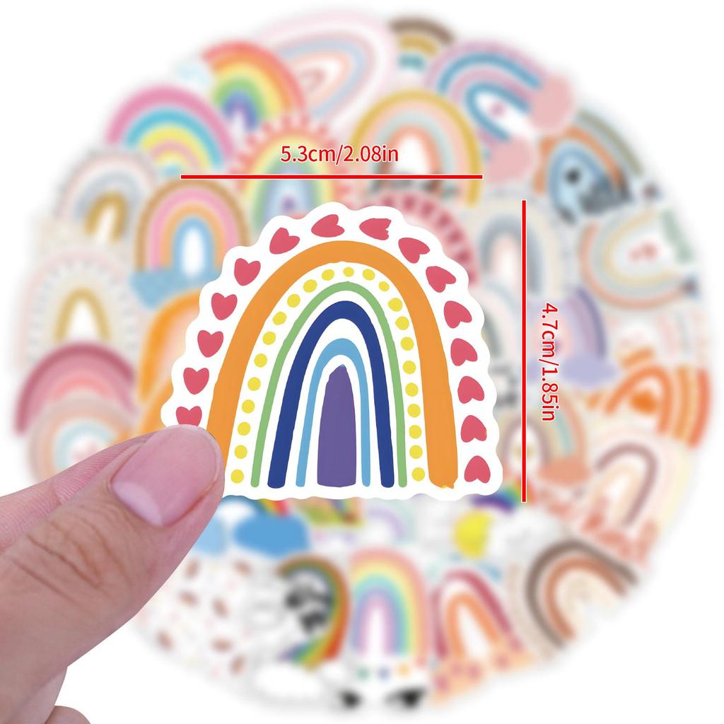 60pcs Cute Rainbow Cartoon Graffiti Stickers for DIY Decoration - Water Bottle & Suitcase Decals