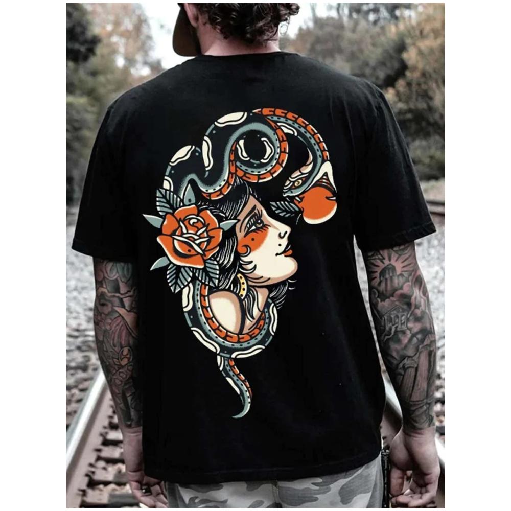 Men's T-shirt Japan Print Short Sleeve T Shirt For Men 3D Tops Tees Vintage Street Clothing Oversized Tee Shirt Man Clothes