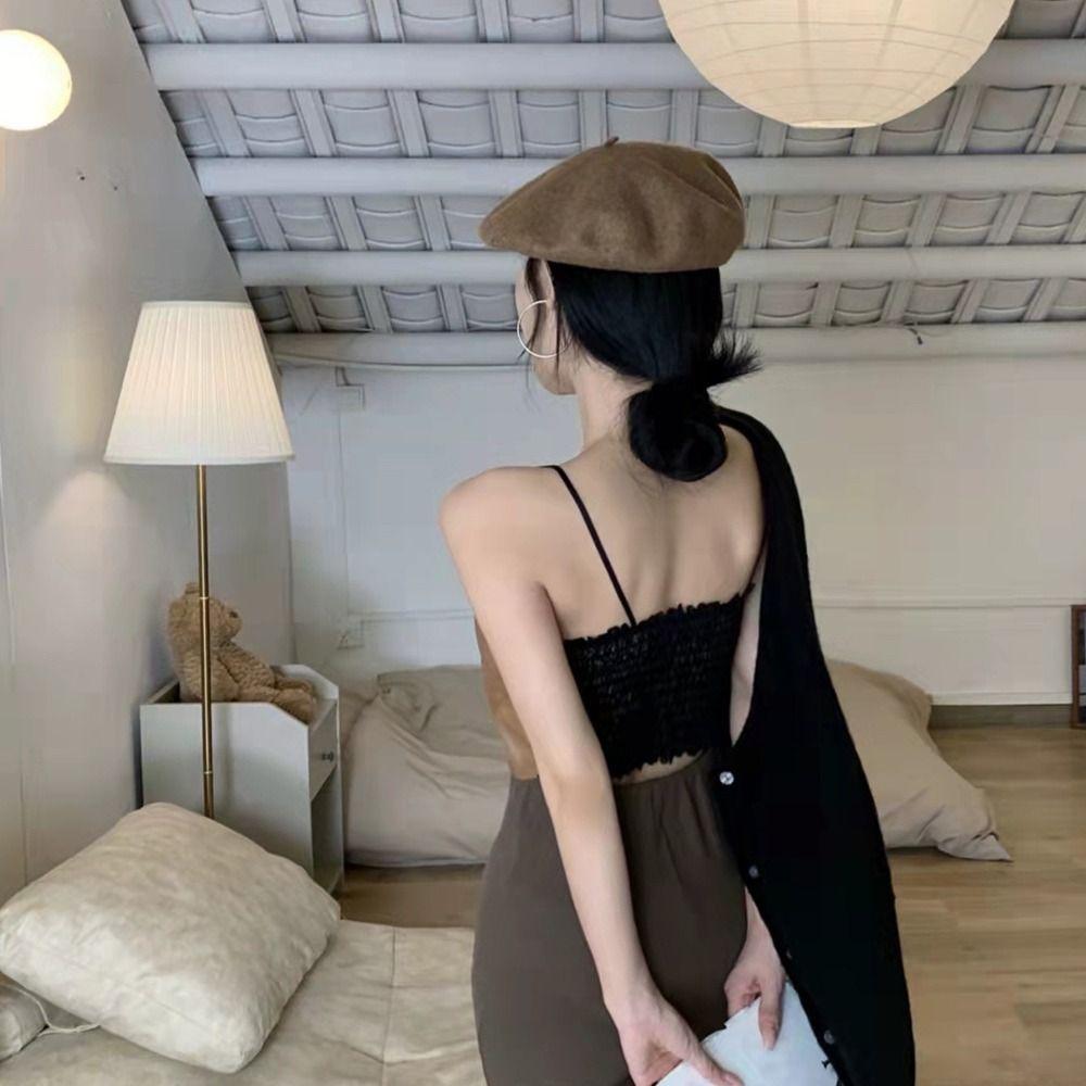 Bralette Women PU Camisoles Brassiere Thin Shoulder Strap Bra Chunyu Tank Top  Women