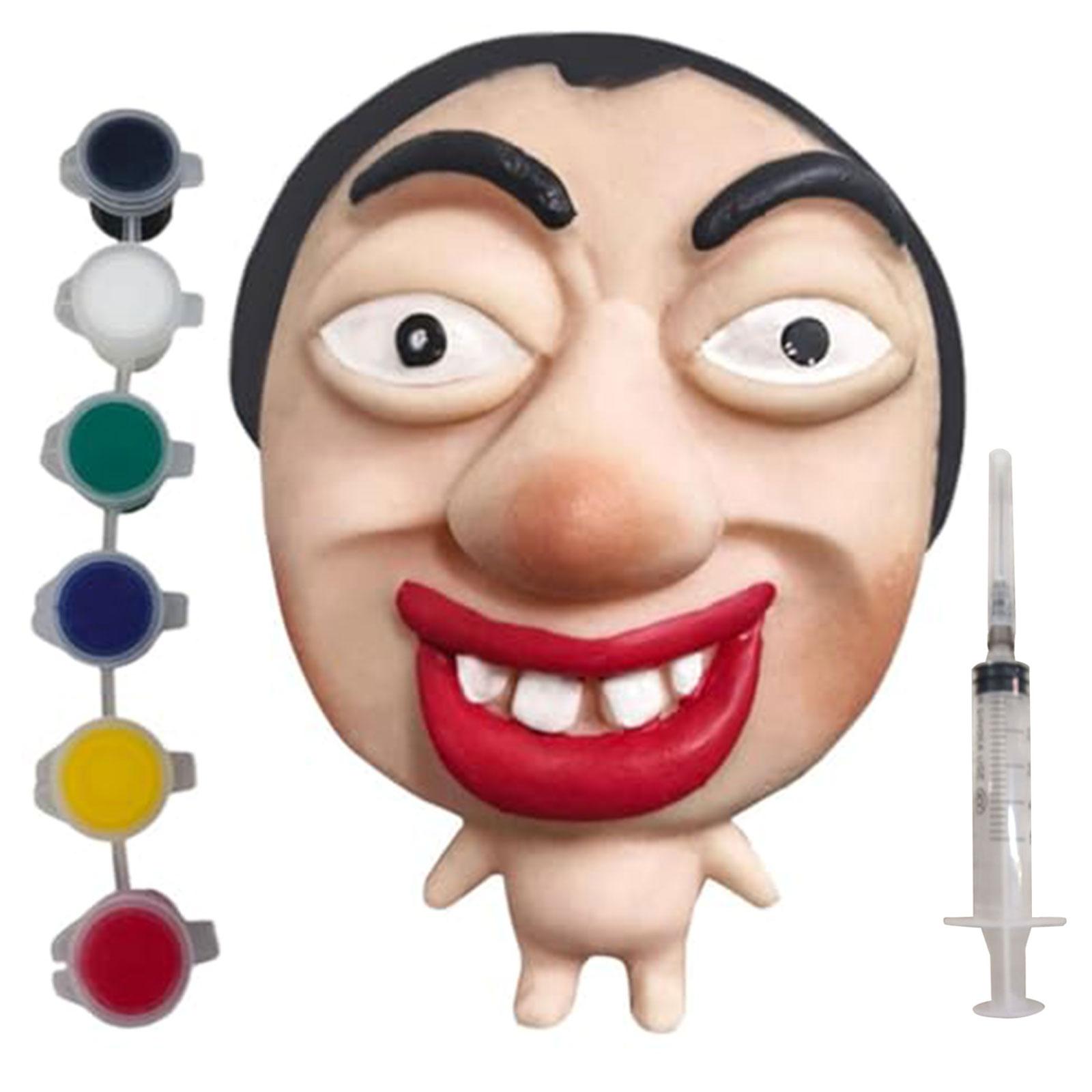 Ultra Soft Cute Face Pimple Popping Fidget Toy with Tools Reusable Pimple Popping Toy Face Festival Gifts for Adults