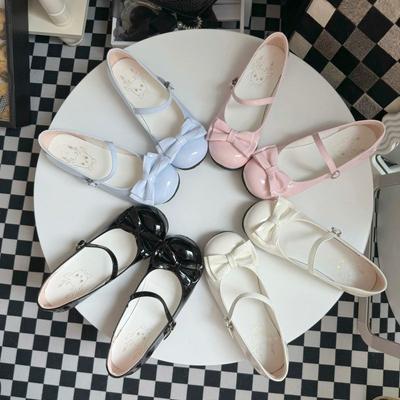 Franska söta Mary Jane-skor med tjock klack 2024 nya runda tå söta lolitaskor student jk små läderskor