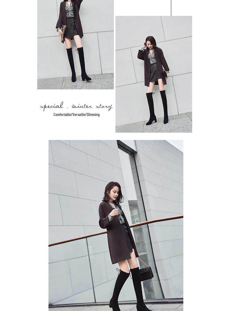 Winter 2025 Women's Over-the-Knee Chunky Heel Stretch Boots