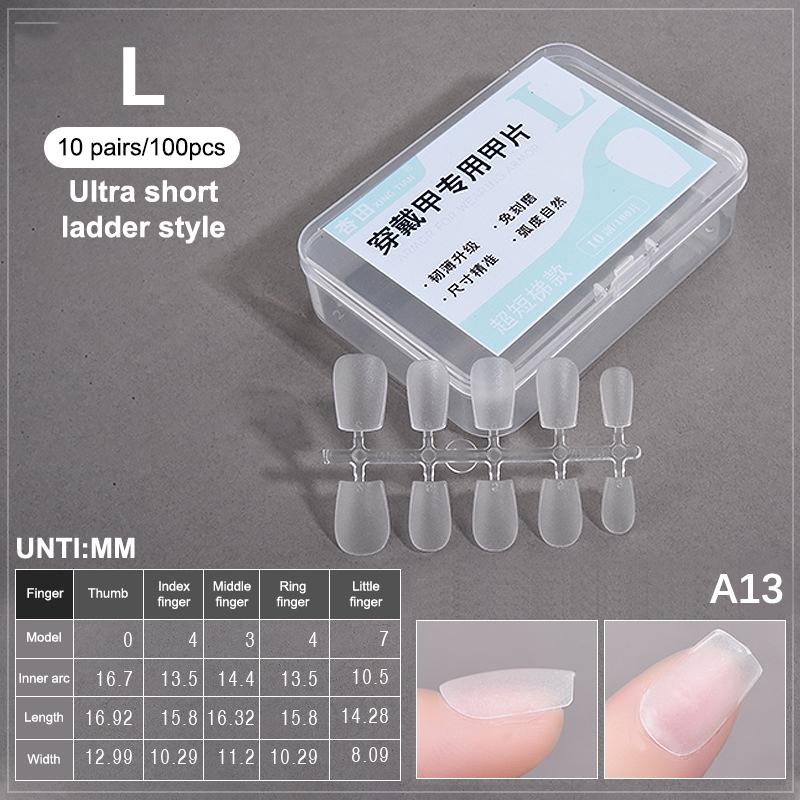 100PCS/Box Fake Nail Tips Medium Design Matte Finish False Nails Manicure Tool Extension Press On Nails