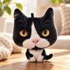 Realistic Big Face Cat Keychain Fluffy Fluffy Kitty Pendant Backpack Ornament  Backpack Decoration