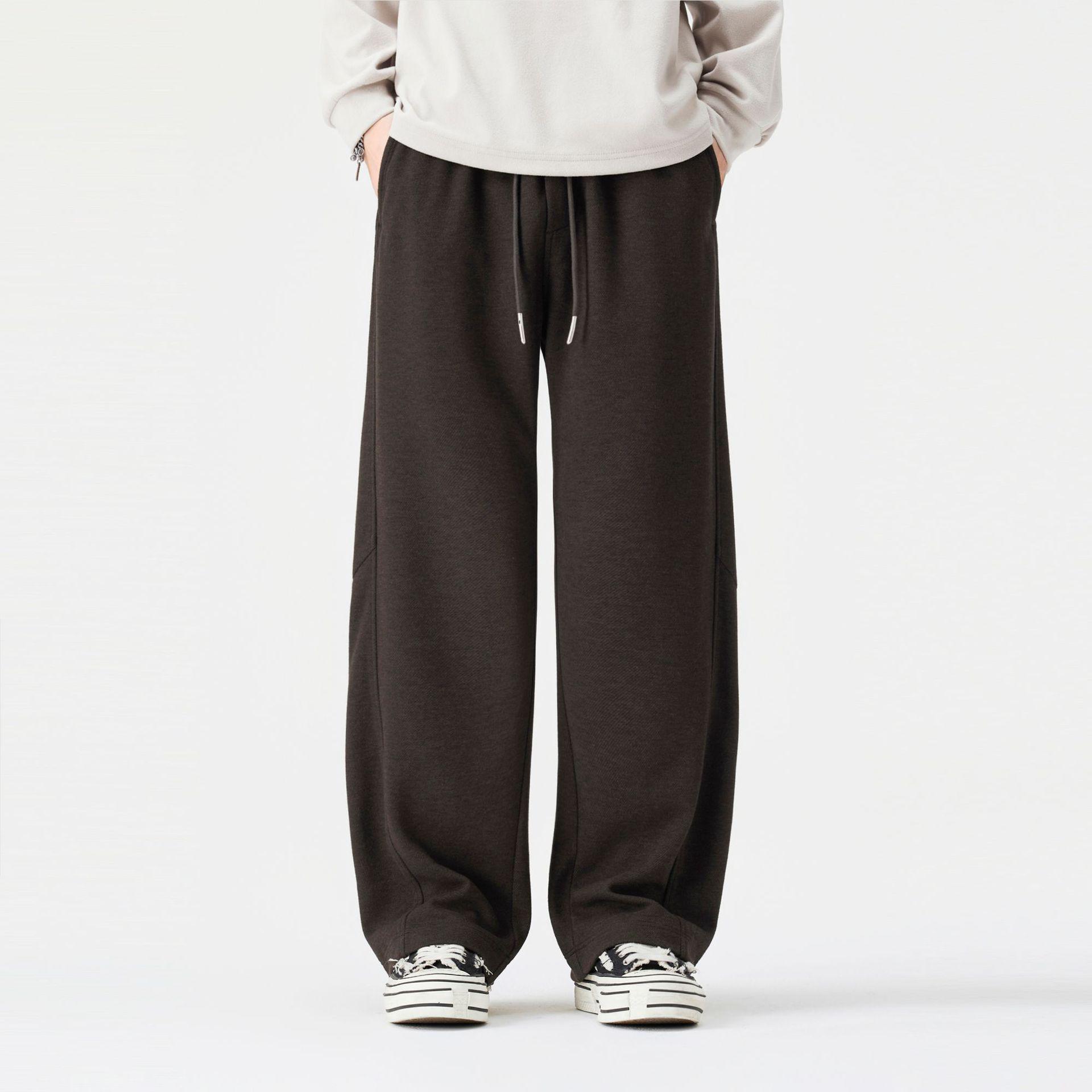 

KUKULUKY Men s Wool Wide-Leg Pants - Autumn/Winter European & American Style, Loose Straight-Leg Casual Trousers. M темный кофе