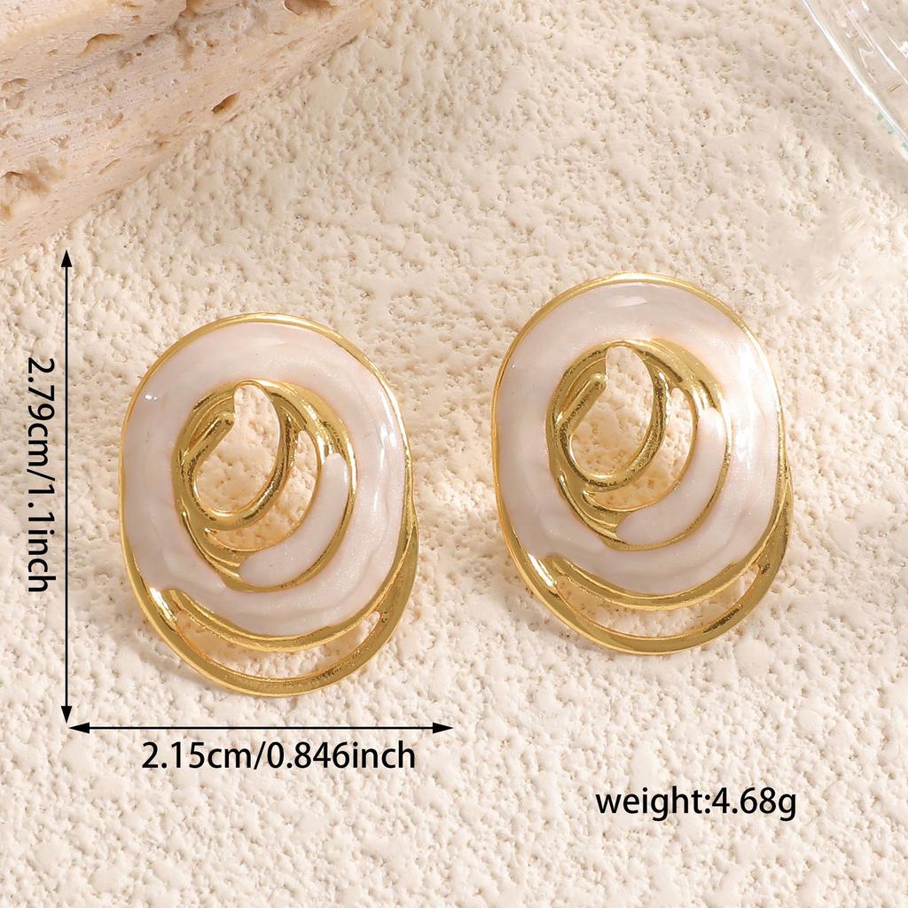 French retro Hong Kong style drip earrings niche fashion design earrings temperament elegant spiral flame earrings