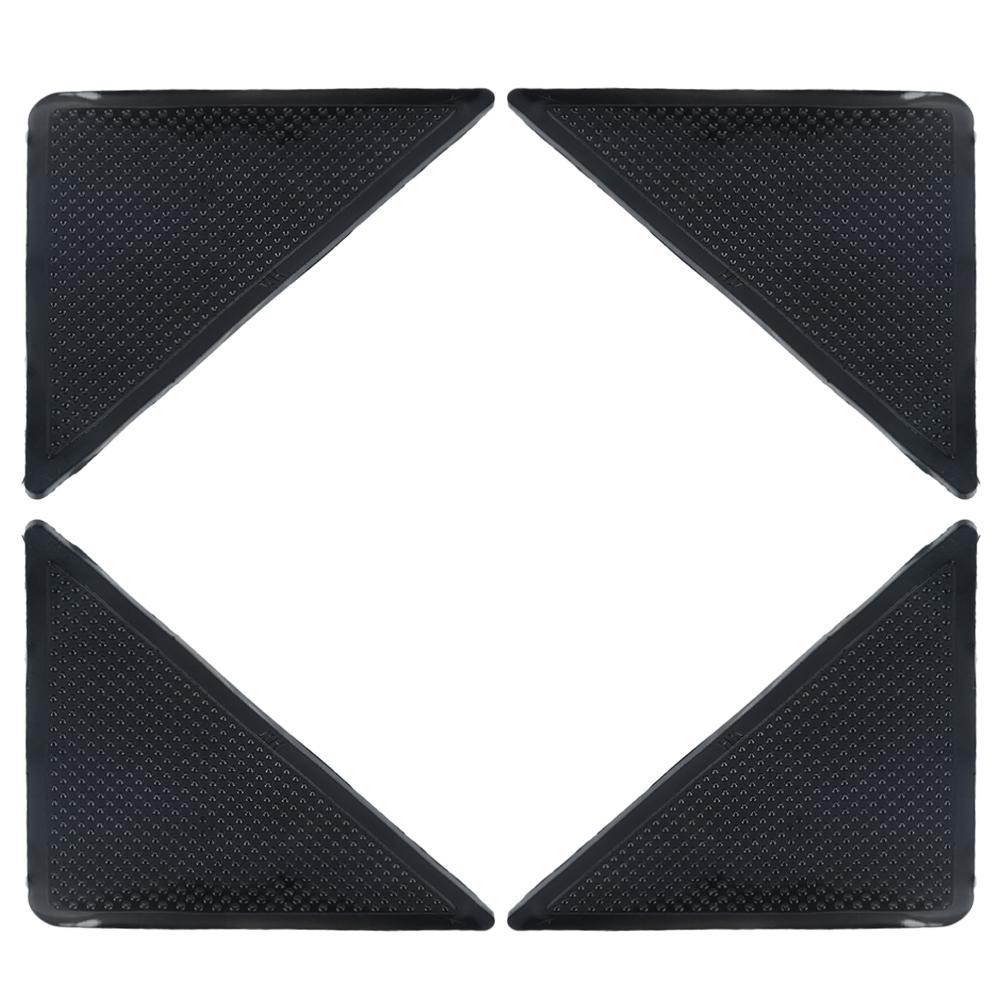 Top 4Pcs /Set 2018 New Pro Carpet Mat Exquisite Grips Home Mat Non-Slip Rubber Silicone Washable 15*7.5cm Black