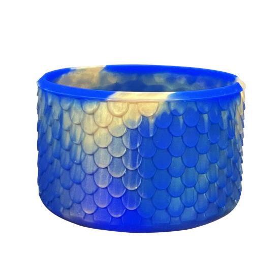 Ice Cup Base Protector Silicone Boot, Fish Scale Pattern Decor, Soft Elastic Water Bottle Tumbler Accessories for Travel Protective Sleeve, Anti-Slip