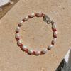 KIETIMOOR Ruddy Pearl Bracelet (Silver925) Red Crystal Freshwater Pearl Silver Bracelet