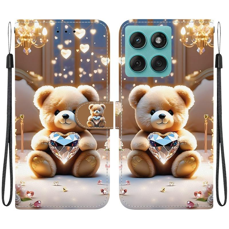 Animal Case Lion Panda Leather Phone Cover For Motorola Edge 60 Fusion 5G Wallet Flip Coque Card Magnetic Protect Cases