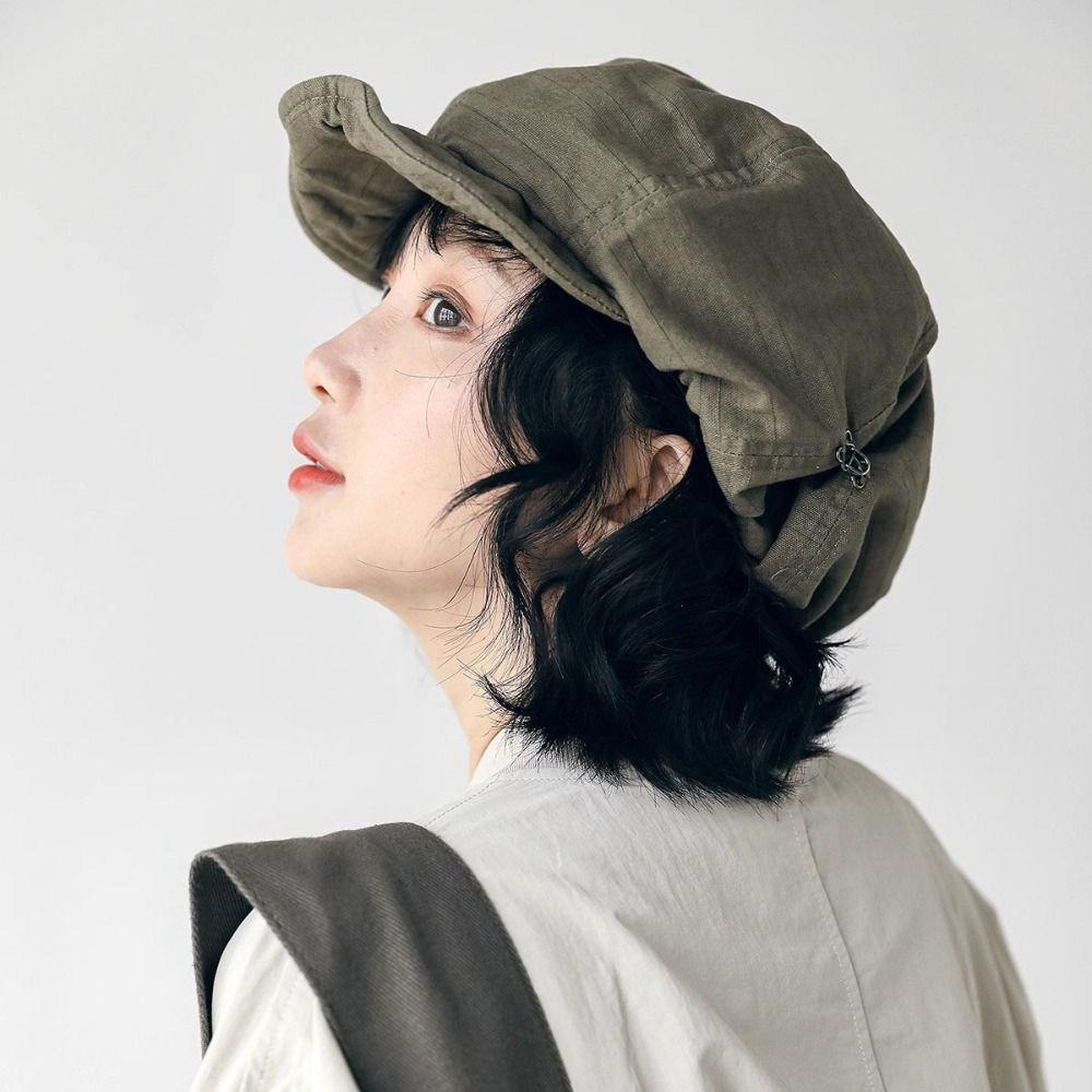 

Asymmetric Octagonal Hat Cotton Women Artist Hat Retro Cloud Berets Cap Party