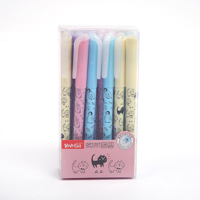4 Pz/set Cute Cat Penna Cancellabile 0.38mm Lavabile Magica Penna Gel Ricariche di Inchiostro Blu Bambini Scuola di Cancelleria Accessori Per Ufficio