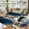 Crystal Velvet Square Rug Custom NameCristiano Ronaldo Pattern Non Slip Home Floor Decor Rug