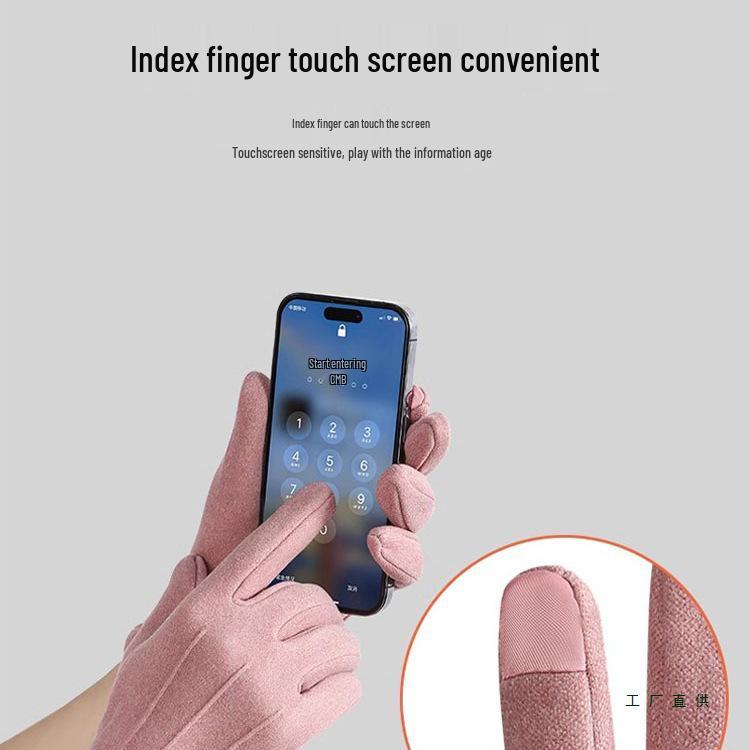 Unisex Velvet-Lined Fingerless Gloves: Warm, Cold-Proof, Wear-Resistant, Touchscreen-Compatible for Outdoor Cycling in Autumn and Winter.