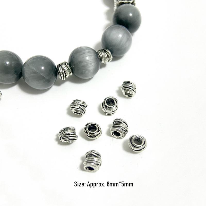 Retro Silver-Plated Leaf Tassel Open Ring