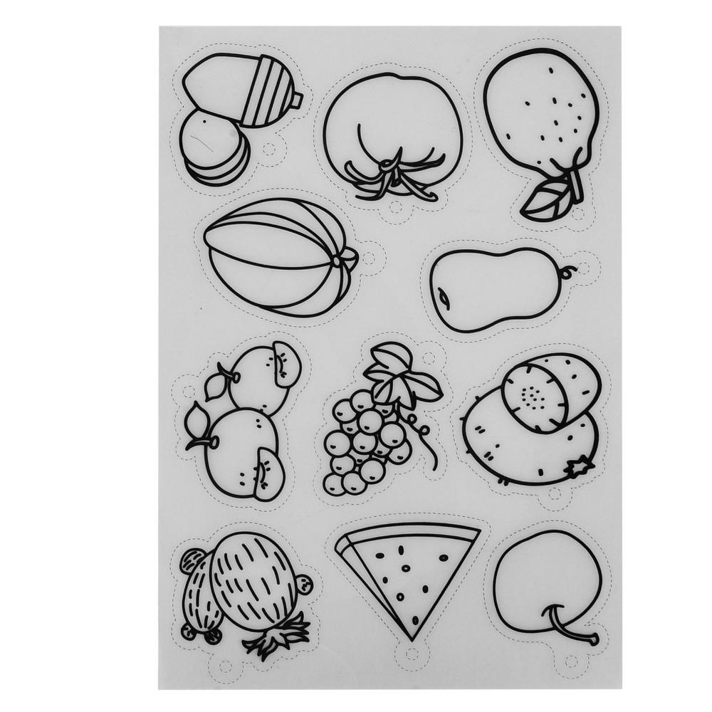 8pcs Colorable Sheets Shrinky Art Paper Fruit Vegetable Pattern Shrinky Dink Paper  Home Decorations