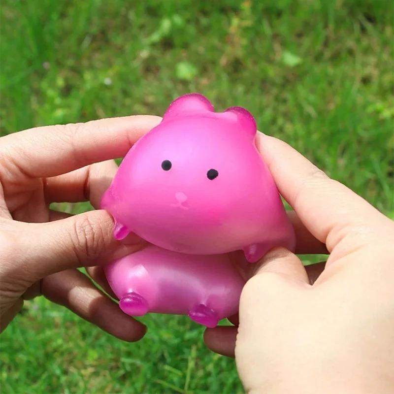 1-10Pcs Color Changing Love Rabbit Pinch Music  Slow Rebound Simulation Stress Relieving Gift For Adult And Children Party