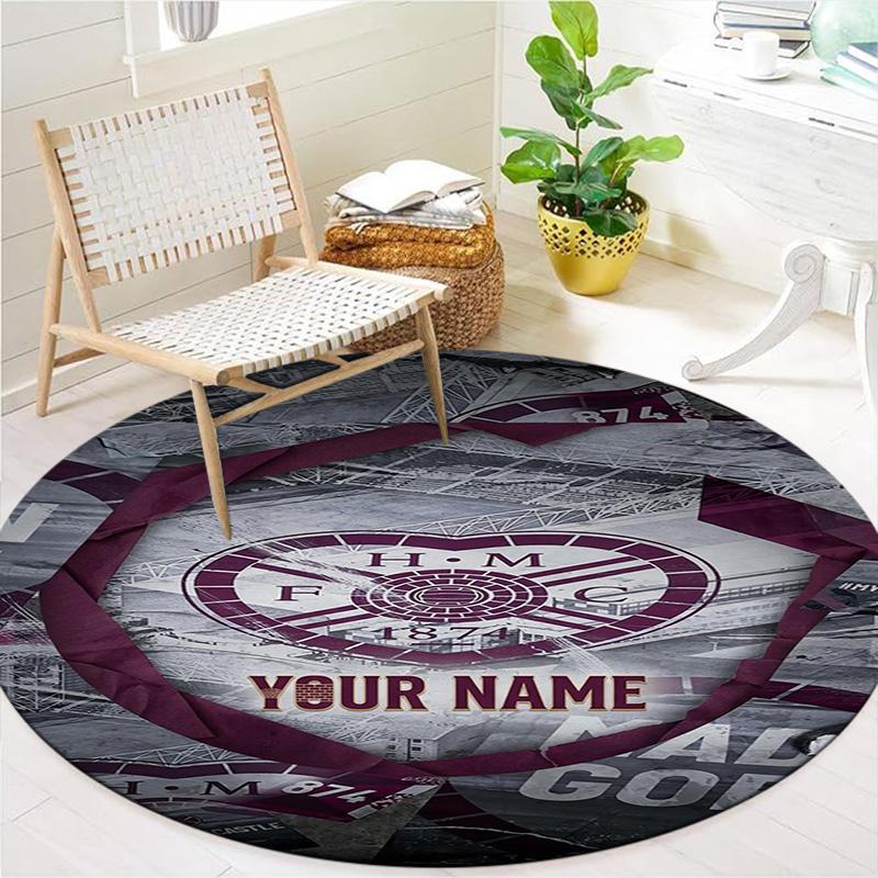 Heart Hmfc Custom Name Round Area Rug Carpet Rug For Living Room Bedroom Sofa Playroom Decor Nonslip Floor Mat