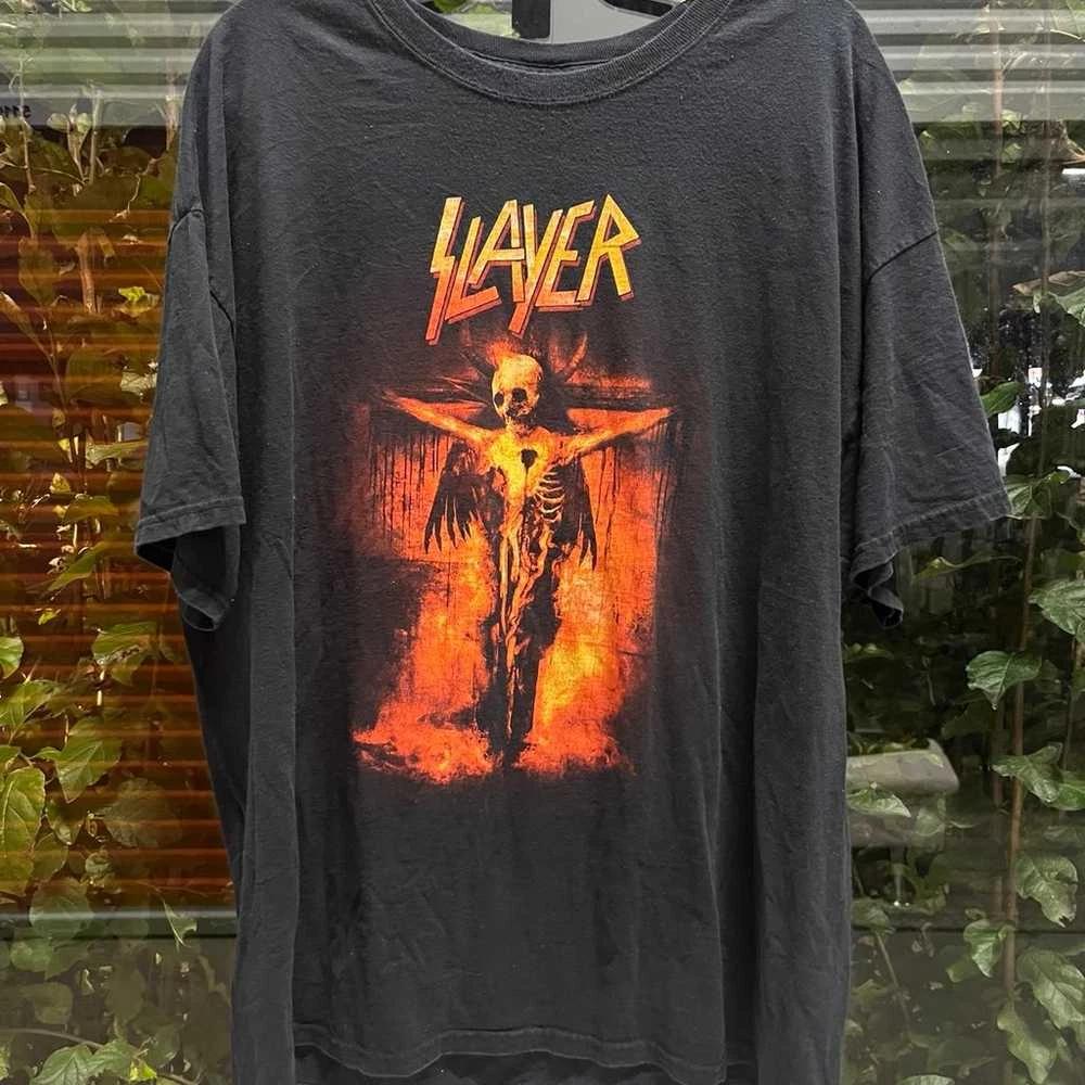 Slayer Skeleton Cross Tee Thrash Metal Band Graphic T-shirt S-5XL XL