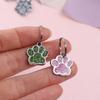 Cat Dog Paw Print Dog Cat Tags Personalized Anti-Lost Pet Glitter Pendant Exquisite with Hook Pet Collar Tag Pendant Kitten
