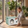 Pet House with Cat Ear Opening Half-Enclosed Crate Easy-Tohygienic Pets