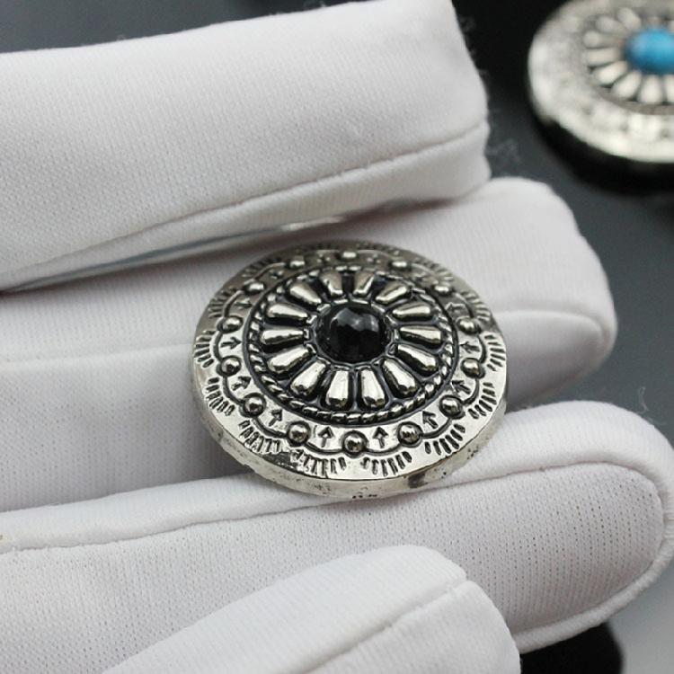 5 Pcs Leather Decorative Buttons Flower Buttons Imitation Turquoise Button for Jewellery Making Clothing Bag Dress