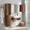 Bathroom Furniture Set 5 Pcs Reclaimed Wood Engineered Wood and Glass