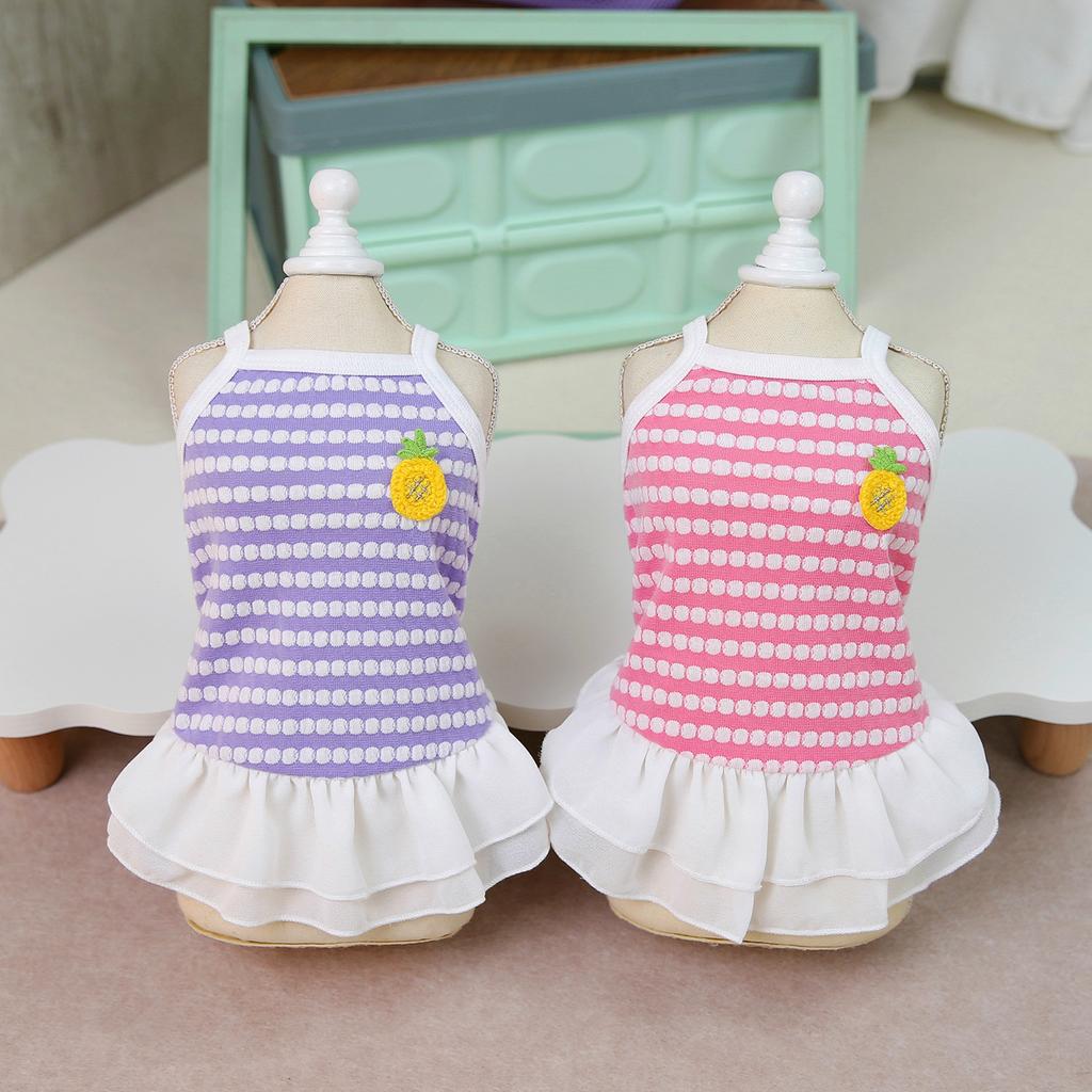 Spring and summer dog clothes thin vest dress pet clothing small dog cat corn suspender skirt