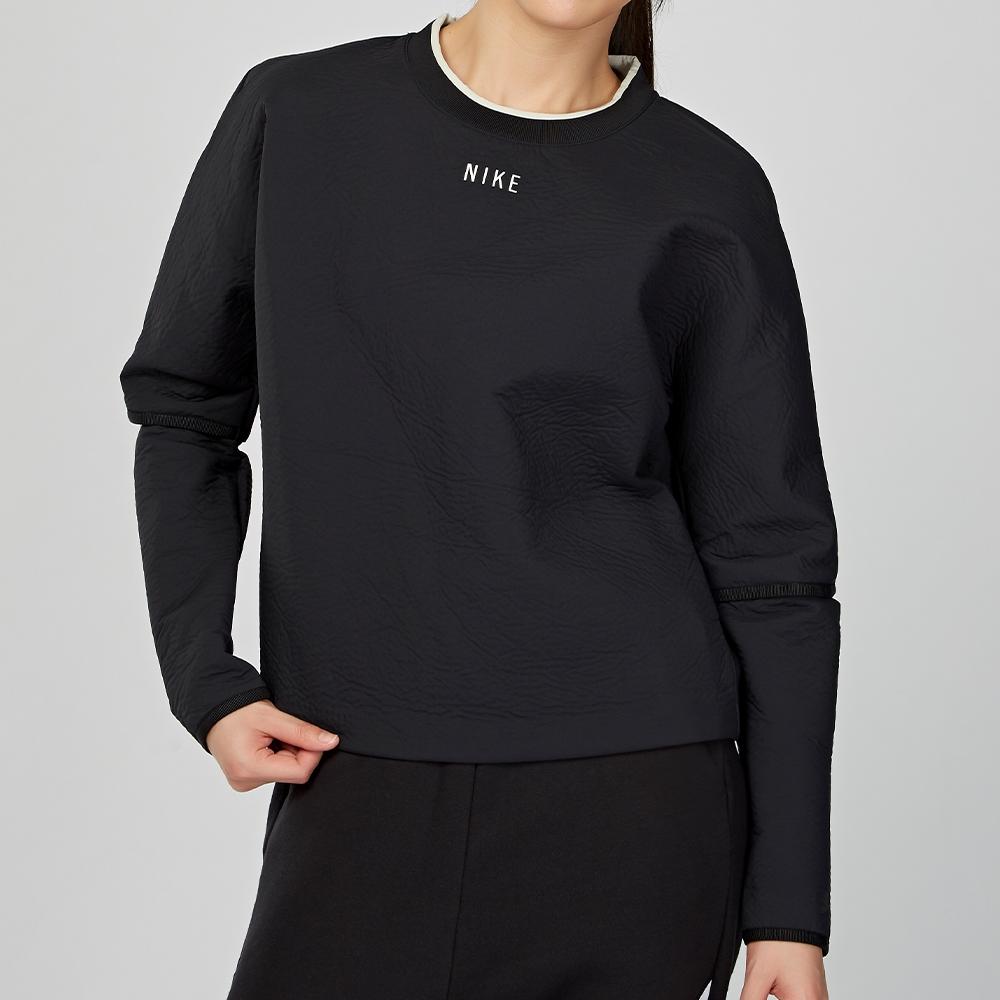 Nike Solid Color Loose Fit Crewneck Sweatshirt Women Tops Black 930766-010