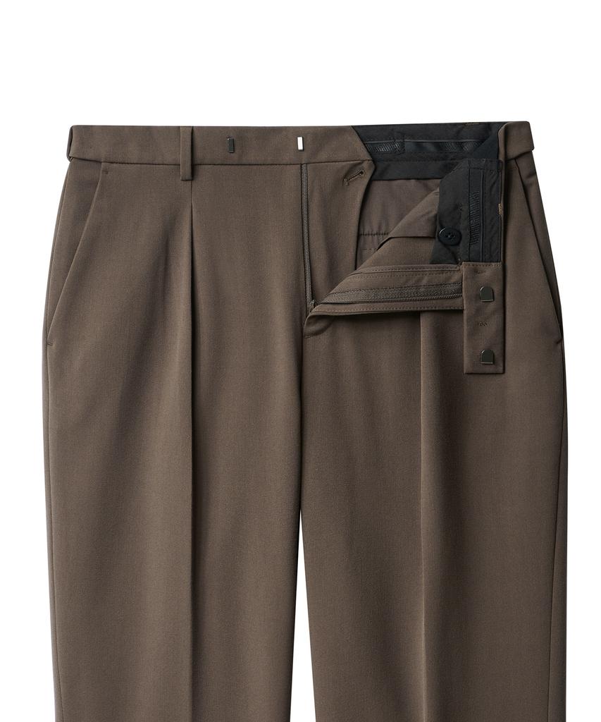MUSINSA STANDARD Reverse One-Pleat Wide Hidden Banding Slacks [Brown]