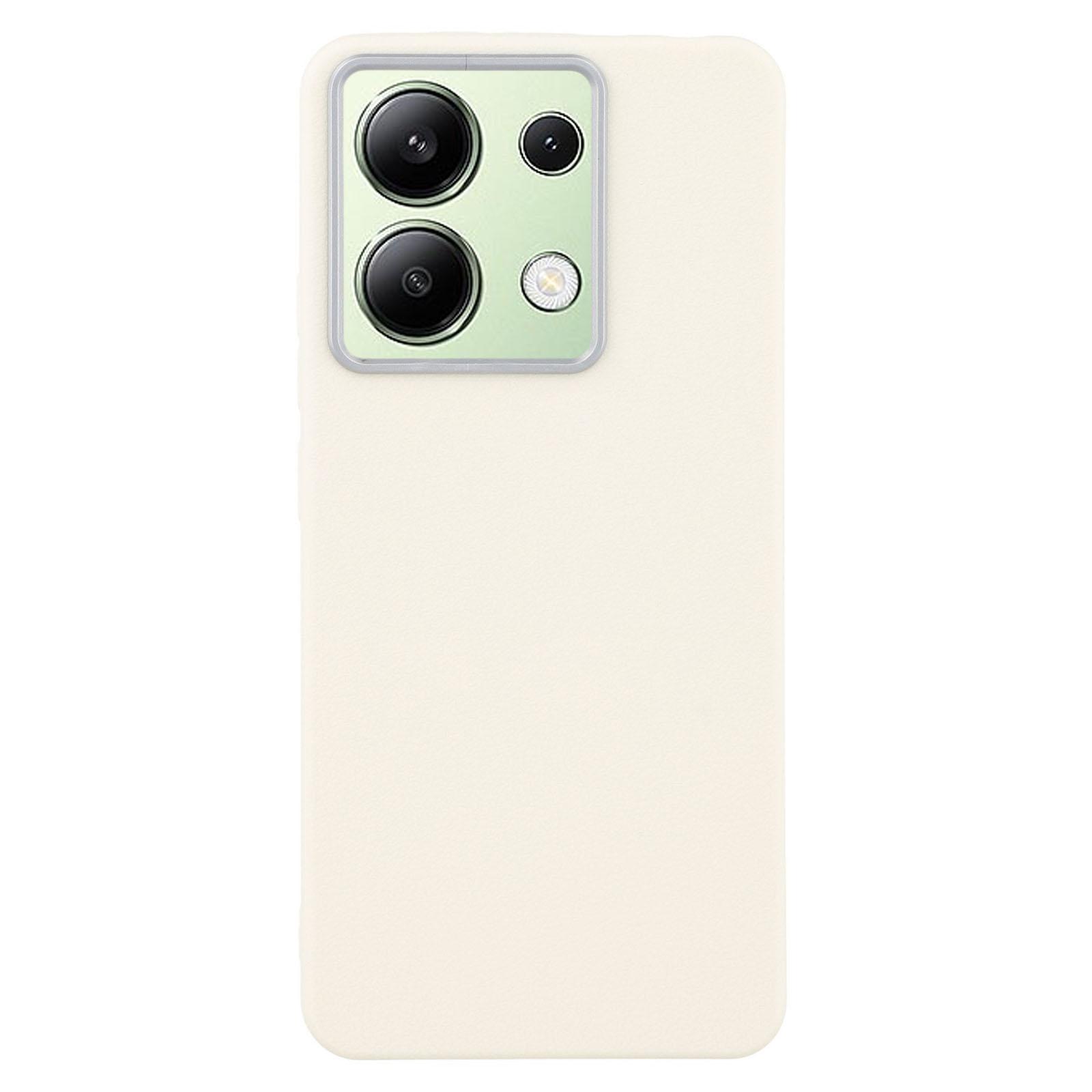 

For Xiaomi Redmi Note 13 4G Case Leather Textured TPU Shockproof Phone Cover White