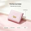 Korean Style Mini Compact Women's Tri-Fold Wallet with Bow Accent
