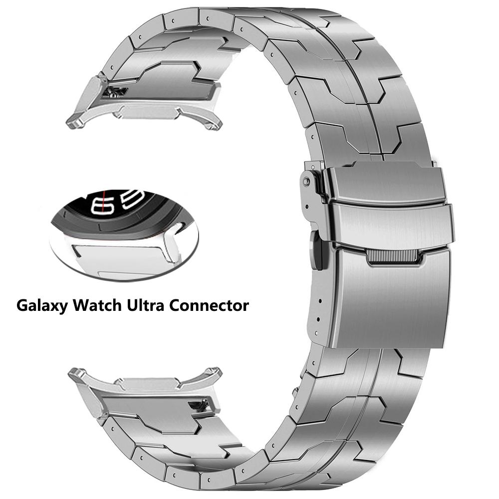 

Металлический титановый ремешок для Samsung Galaxy Watch Ultra 47 мм Роскошный титановый ремешок без зазоров для GALAXY 47MM ULTRA Браслет с изогнутым концом Galaxy Ultra 47mm серебряный