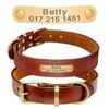 Genuine Leather Small Medium Dogs Cat Collar Personalized Dog ID Collar Custom Pet Name And Phone Number Free Engraving