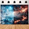 Ice and Fire Fusion Theme Backdrop Shocking Water Fire Elements Party Decoration Background Photography Studio Supplies Banner