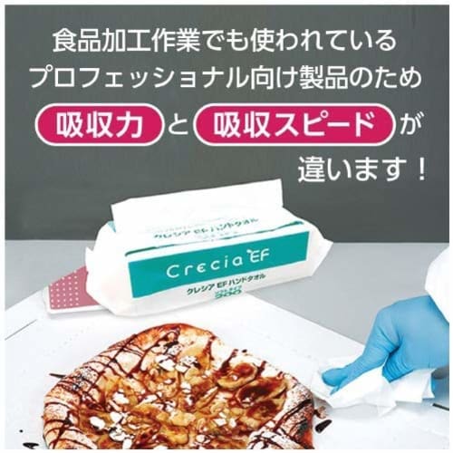 Nippon Paper Crecia EF Hand Paper Towels, Commercial Pack, 200 Pairs (2-Ply) x 16 Packs