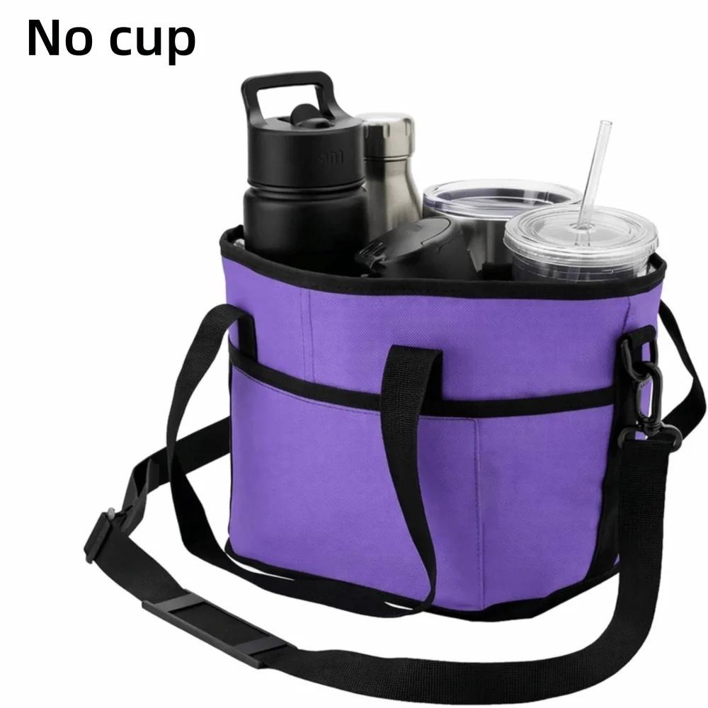 

Portable Vehicle Drink Carrier Bag Leak Proof Auto Beverage Organizer Daily Commuting темно-фіолетовий колір
