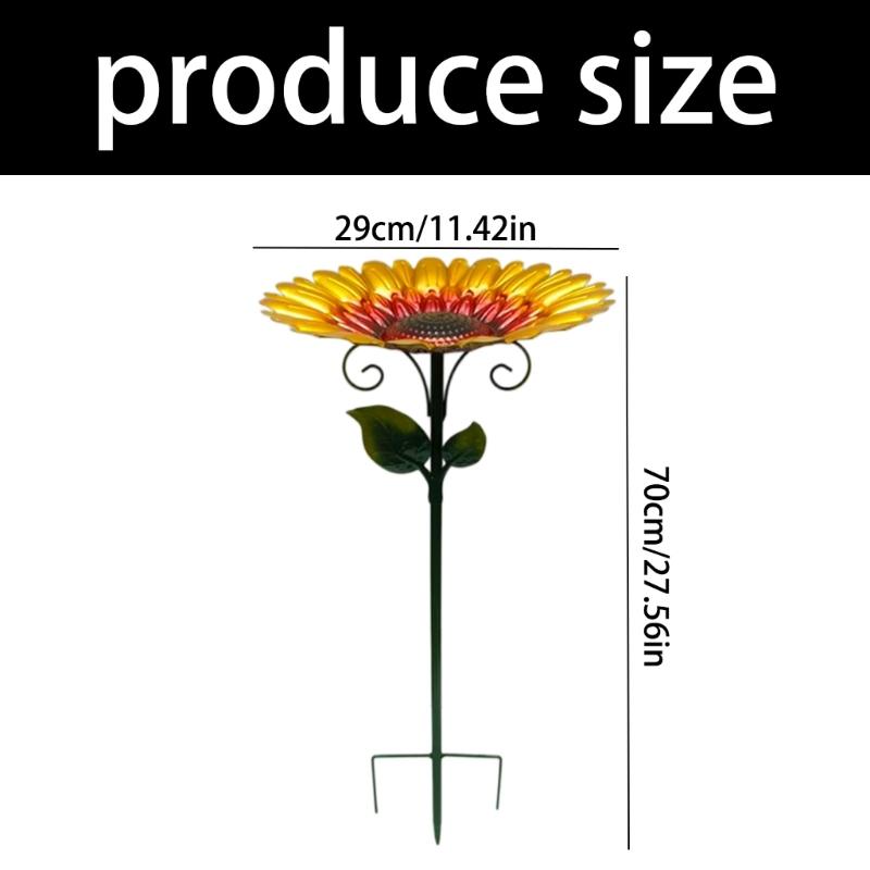 Sunflower Shape Bird Bath And Feeder Suitable For Outdoor Garden Lawn Patios Decoration With Weather Resistant Materials