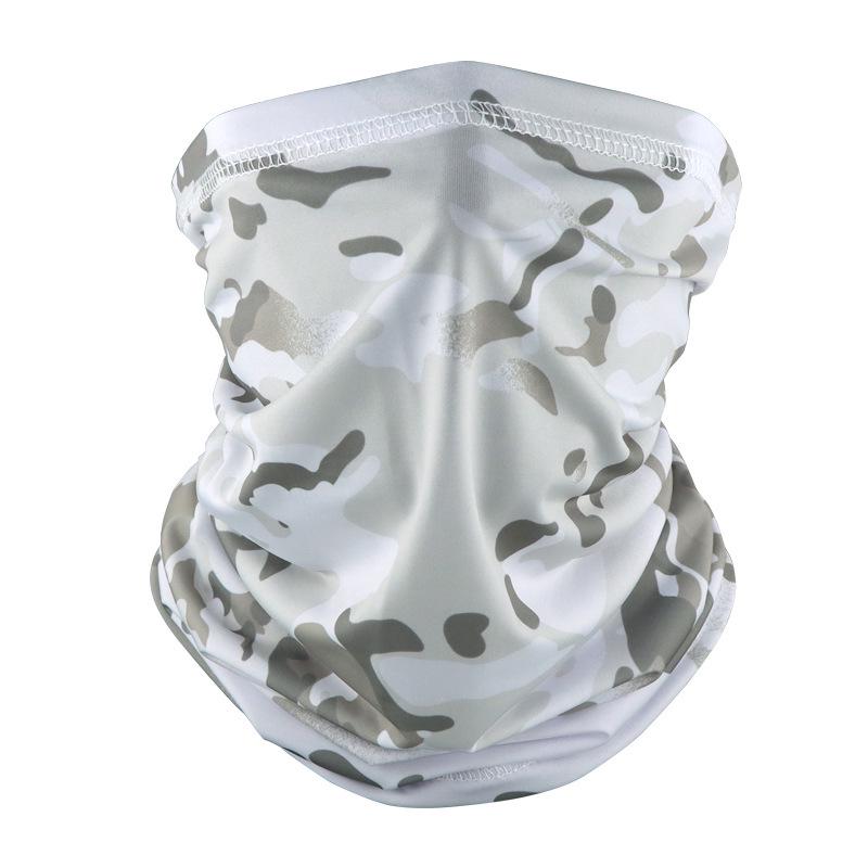 Camouflage Ice Silk Neck Gaiter: Multifunctional Summer Headscarf for Outdoor Cycling, Sun Protection, and Quick-Drying Breathable Face Mask for Men.