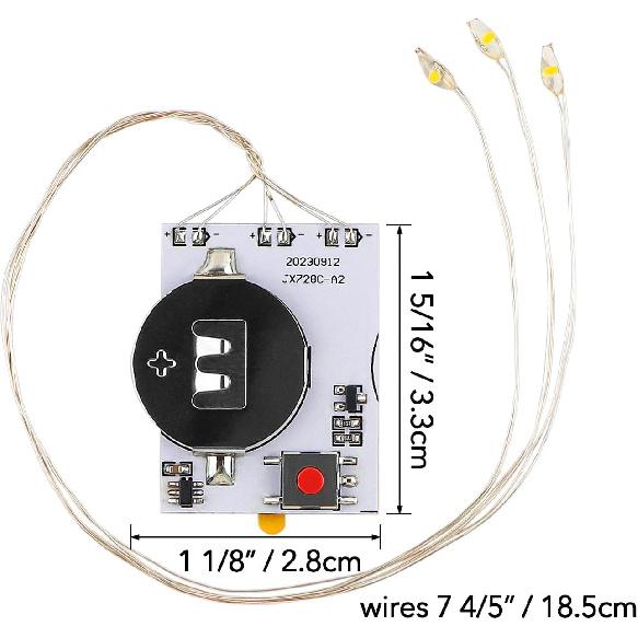 Self-Adhesive Light-Up Units with Warm White LEDs for Card Making,6PCS Light Units with 3LEDs Easy Lights for Making Light-Up Cards,Add Lights To