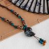 Vintage Keramische Kralenketting Schelp Hanger Ketting Vrouwen Boheemse Exotische Etnische Stijl Geweven Reisketting
