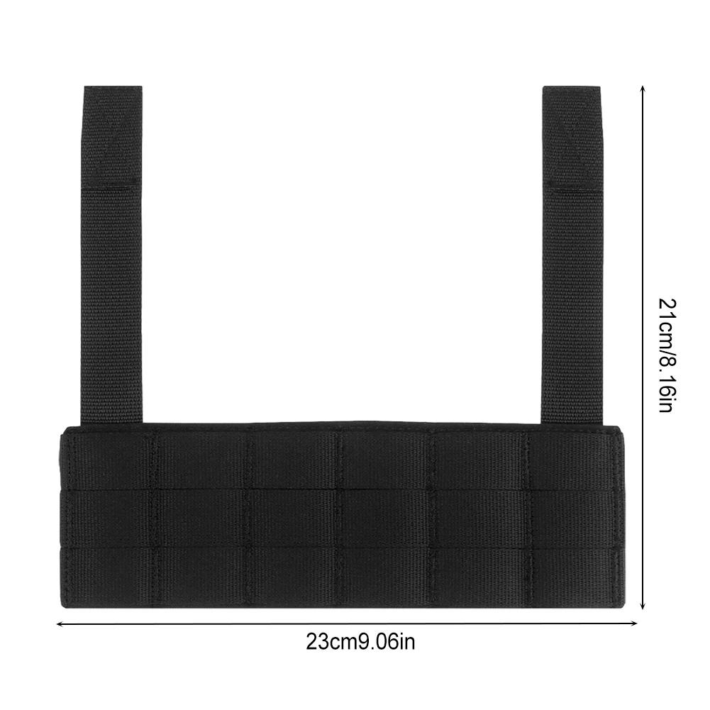 

MOLLE Expansion Plate Tactical Front Panel Tactical Phone Panel Chest Rig Expansion Airsoft Tactical Vest Accessories 23x21.5 cm чорний