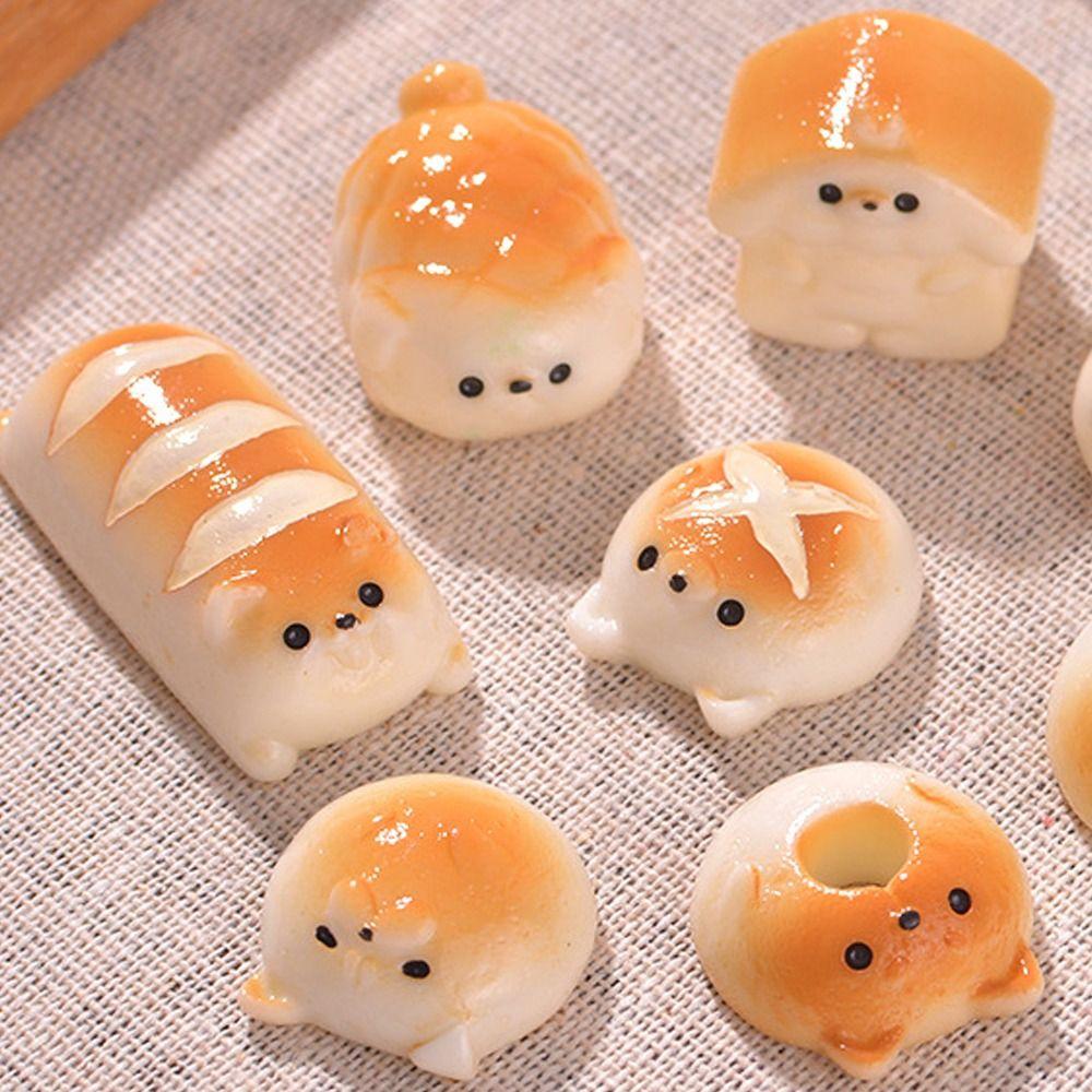 

Mini Dog Bread Statue Cute Bread Ornaments Desk Decoration Accessories Style 1
