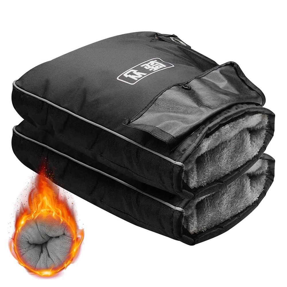 Radfahren Motorrad Roller Dicke Warme Lenker Muff Grip Muff Regendicht Reiten Schutz Winter Wärmer Thermische Abdeckung Handschuhe