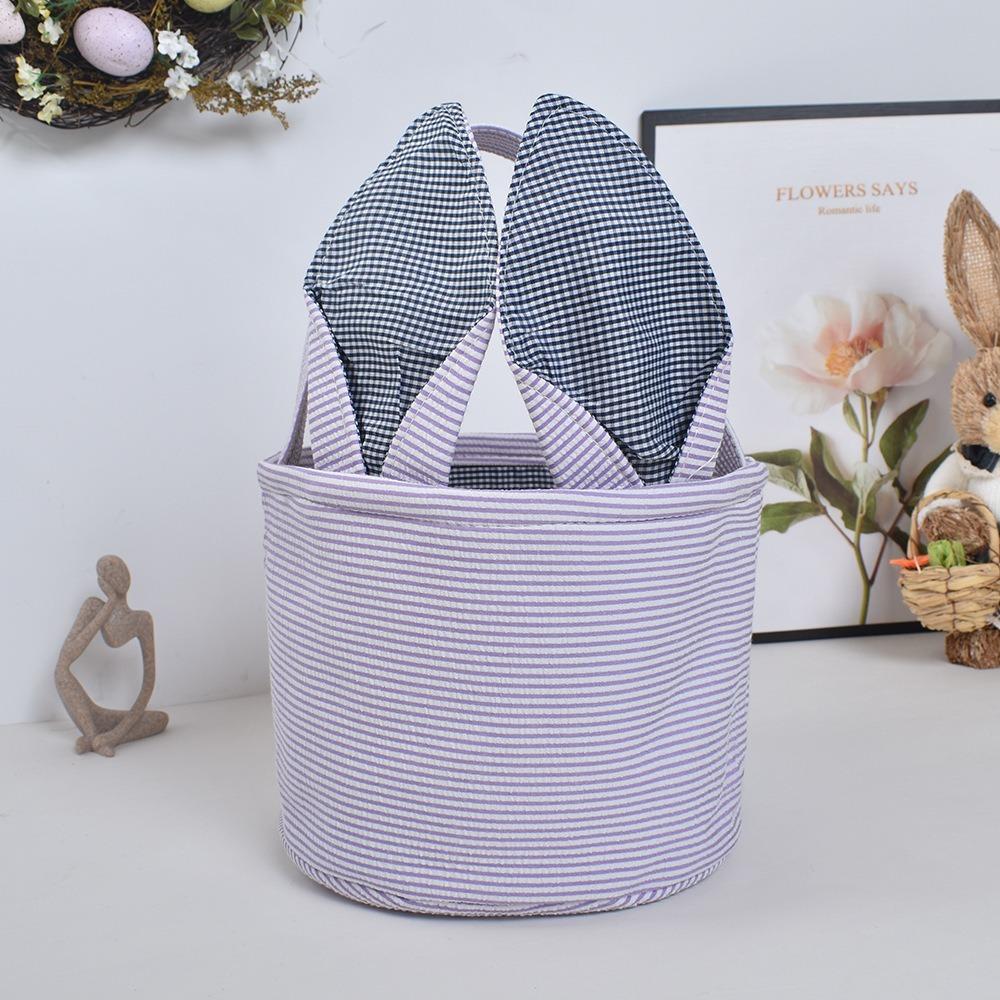 Lightweight Foam Yarn Easter Bag Monochrome Rabbit Ear Easter Basket Handheld Easter Rabbit Storage Bag Easter
